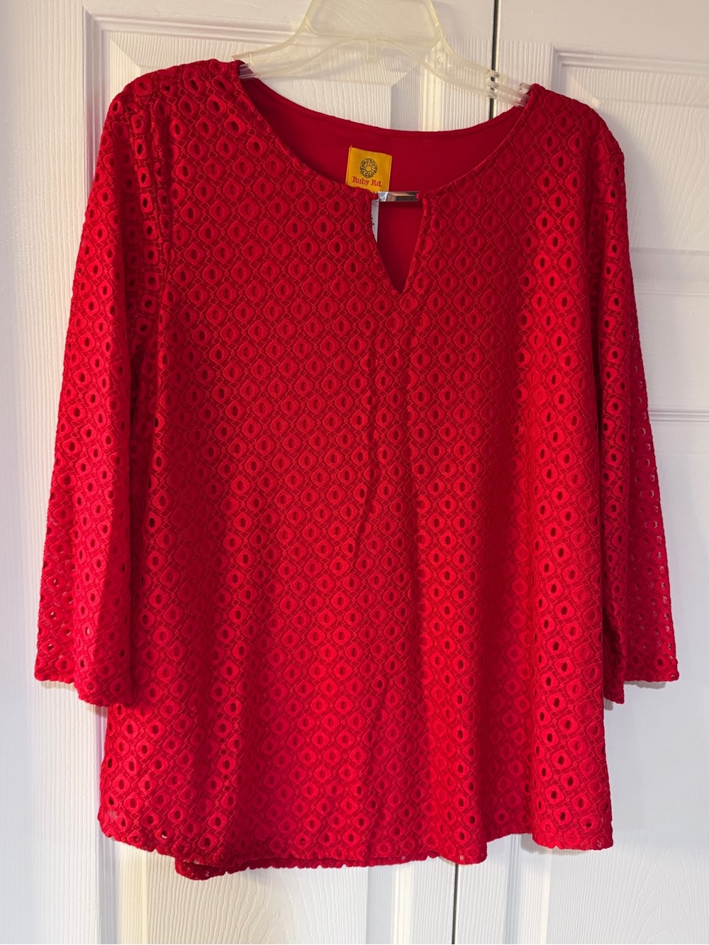 Ruby Rd. Red Lace Keyhole Tunic
